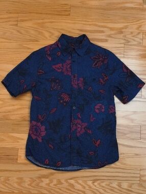 Mossimo Supply Co. Cotton Short-Sleeve Button-Down w/ Floral Print Size S GU